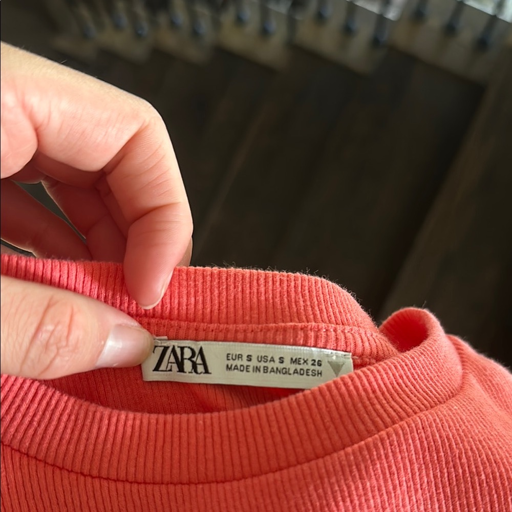 Salmon Zara Ruffle Top